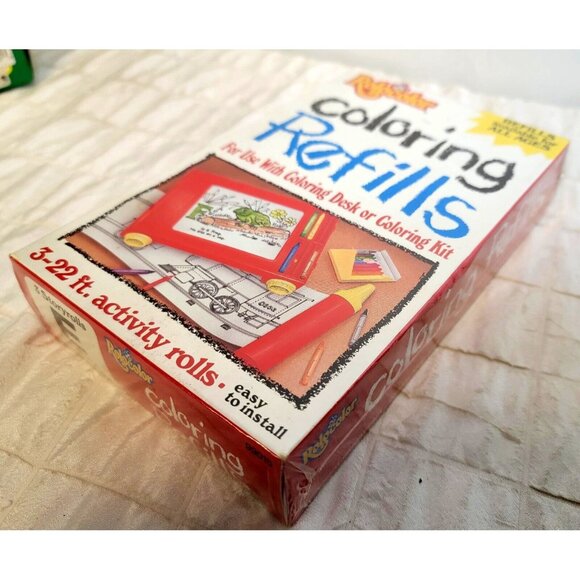 VTG 1991 3 RoloColor Coloring Refills 22 ft Rolls E Learn Alphabet Count Vehicle - Picture 3 of 5